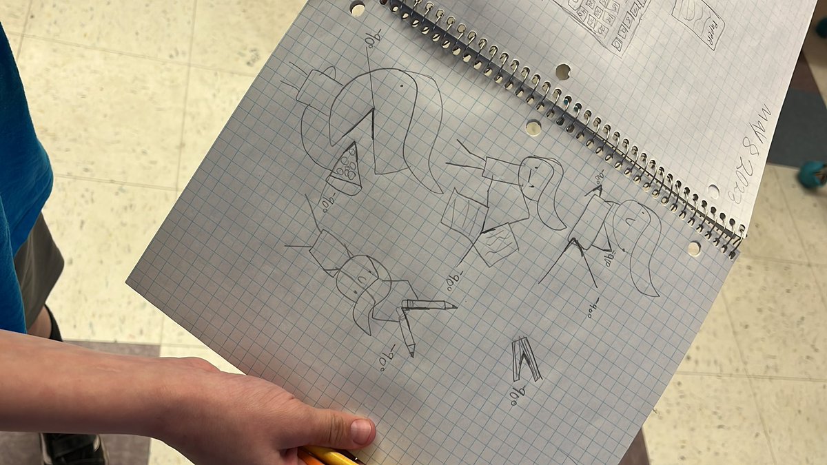 MsGreigsClass's tweet image. We are on an acute angle search today! Students found out that THEY could become an angle! We are also estimating angles today, then checking our estimations with protractors tomorrow!