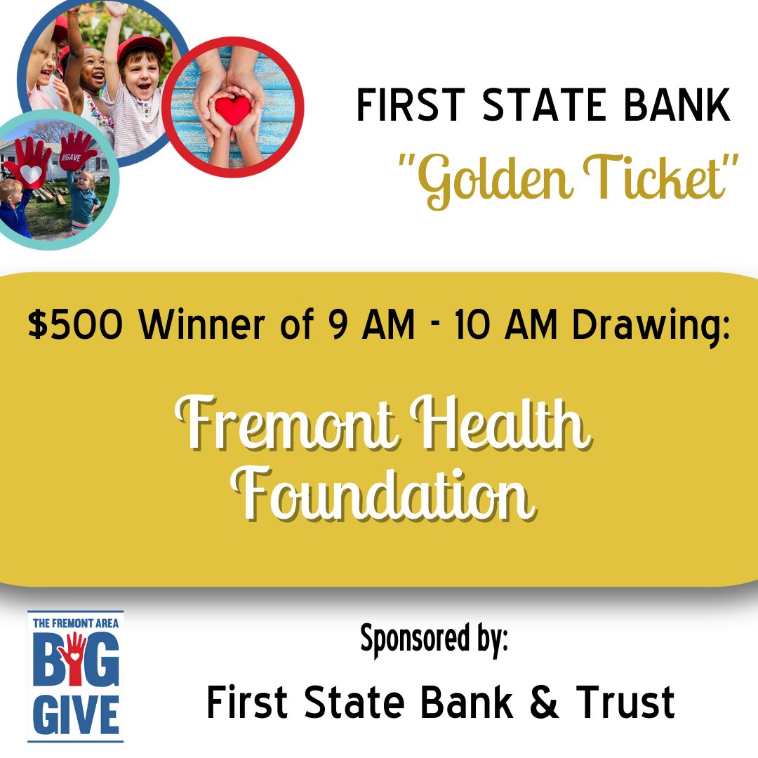 facfoundation's tweet photo. Our first Golden Ticket winner, sponsored by First State Bank &amp; Trust is the @FHFoundation76 ! https://t.co/tqjn6YMkok