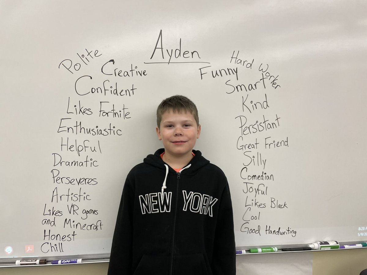 Godsey3rdGrade's tweet photo. Ayden is our Student of the Day!  #CelebrateEveryone #4thQtrFun https://t.co/kdcwFTXrM8