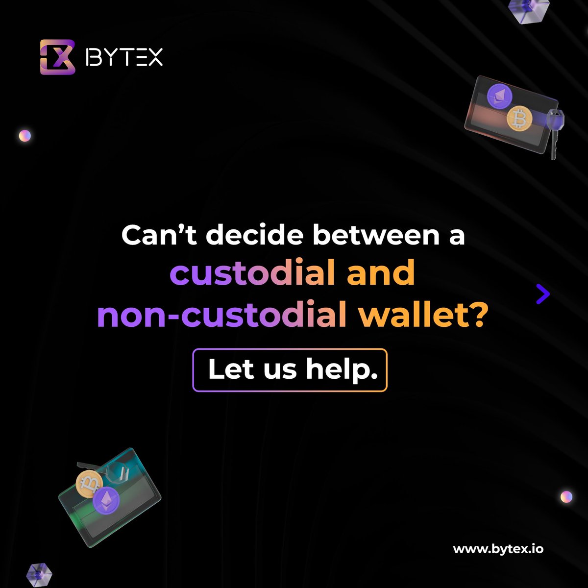 bytex_io's tweet photo. The crypto world is constantly evolving and one of its most significant new additions is the choice of wallets. We hope this will help you make a more informed decision. 

#Bytex #Bytexapp #cryptowallet #custodialwallet #cryptocurrency #crypto #cryptocurrencyexchange https://t.co/PBf4lW35DA