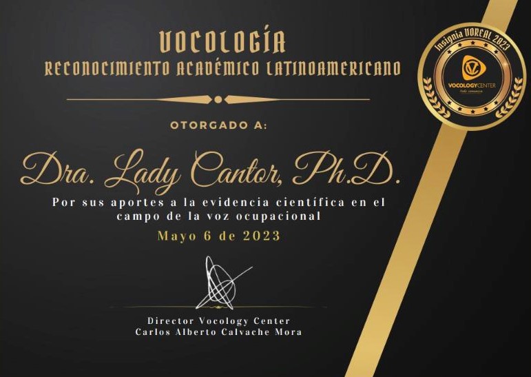 hunter_vbal's tweet photo. Congratulations to VBAL's Dr. Lady Cantor who was awarded the Vocology Latin American Academic Recognition - VOREAL for her contributions to the scientific evidence in the field of occupational voice by the Vocology Center in BogotΓ‘ D.C., Colombia! #vbal #michiganstate #research https://t.co/QiyPfky28v