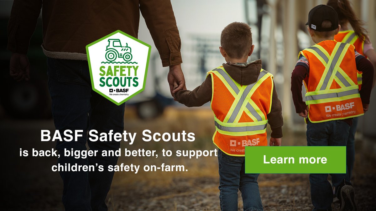 📢 The #BASFSafetyScouts program is back! 🦺🚜 We're excited to recruit 2,000 Scouts (ages 3-6) AND *new this year* Captains (ages 7+) to promote safety on the farm. Request a free activity kit and discover how your kids can become #CdnAg safety champions: agriculture.basf.ca/west/company/o…