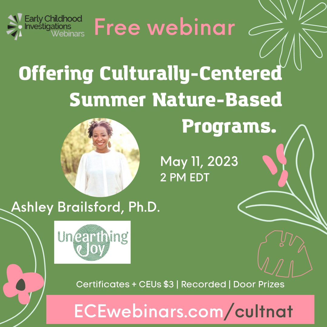 Focus on summer! Nature-based experiences for all children - mailchi.mp/earlychildhood… #equityinece #naturepreschool #earlychildhood #earlychildhoodeducation #kinderchat #earlyed #earlyedchat #headstart #preschool #childcare