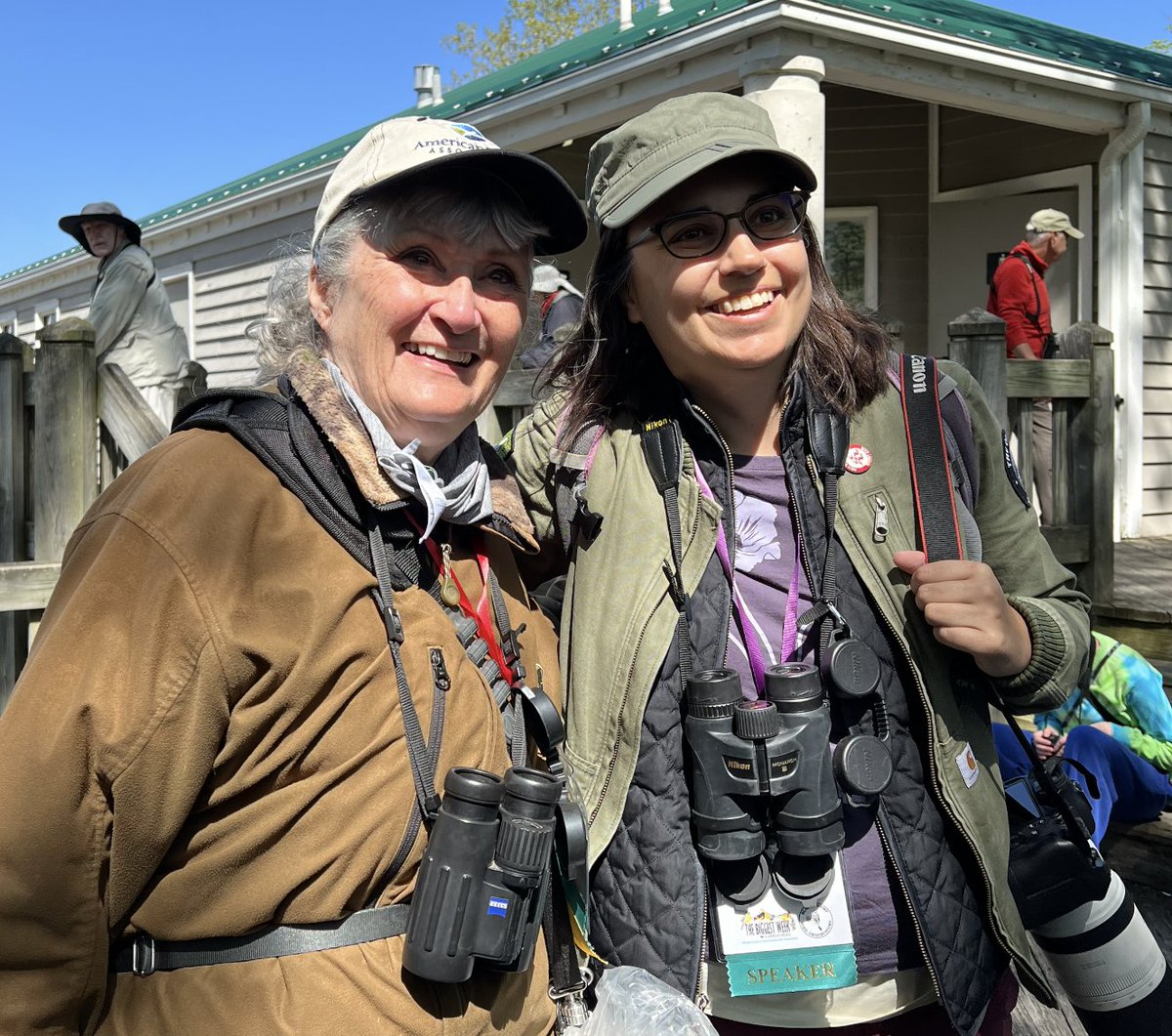 RosemaryMosco's tweet photo. This Thursday at 2:30 at @BiggestWeek I'll be talking about comics and conservation at Maumee Bay Lodge (and mostly sharing bird jokes)! Also today I got to hang out with my idol, the great Laura Erickson <3 #biggestweek https://t.co/TDMB8w4TJe