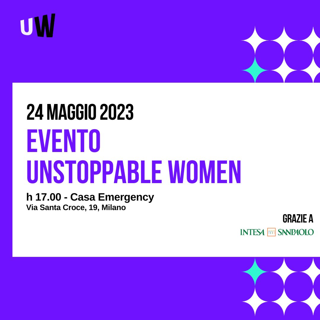 Ci siamo!
Unstoppable Women torna a incontrarsi.
Iscriviti subito: eventbrite.it/e/587761669977 

Per i primi 50 biglietti early bird, la tazza di UW Special Edition in omaggio, da ritirare all’evento.

#carriera #imprenditoria #formazione #UnstoppableWomen