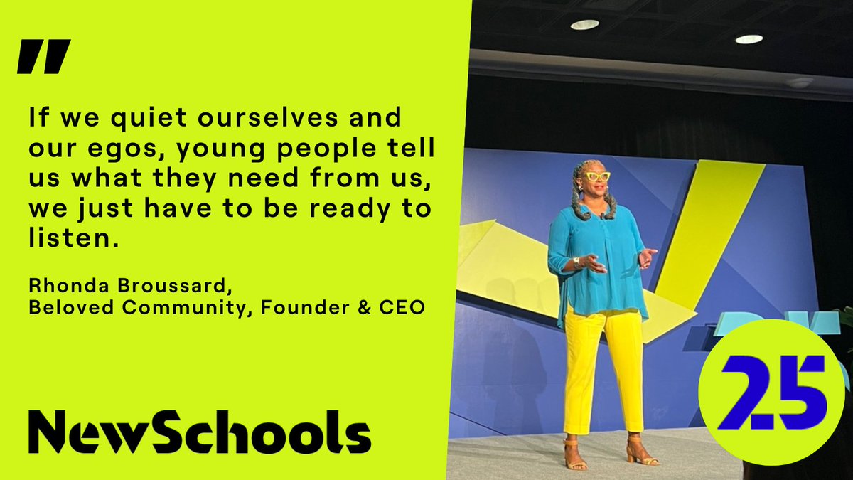 Today's 1st ACTIVATE speaker in #NOLA is <a href="/BroussardRhonda/">Rhonda Broussard she | her | hers</a>. Founder &amp; CEO of <a href="/wearebeloved_us/">Beloved Community</a>, Rhonda works at the nexus of equity in schools, at work, and at home. Her vision is informed by Rev. Dr. Martin Luther King Jr.’s goal “to create a beloved community.” #NewSchools25