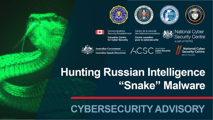 Russian government actors have used the Snake malware tool for years for intelligence collection. These technical details will help industry governments find and shut down the malware globally. Help us act! nsa.gov/Press-Room/Pre…