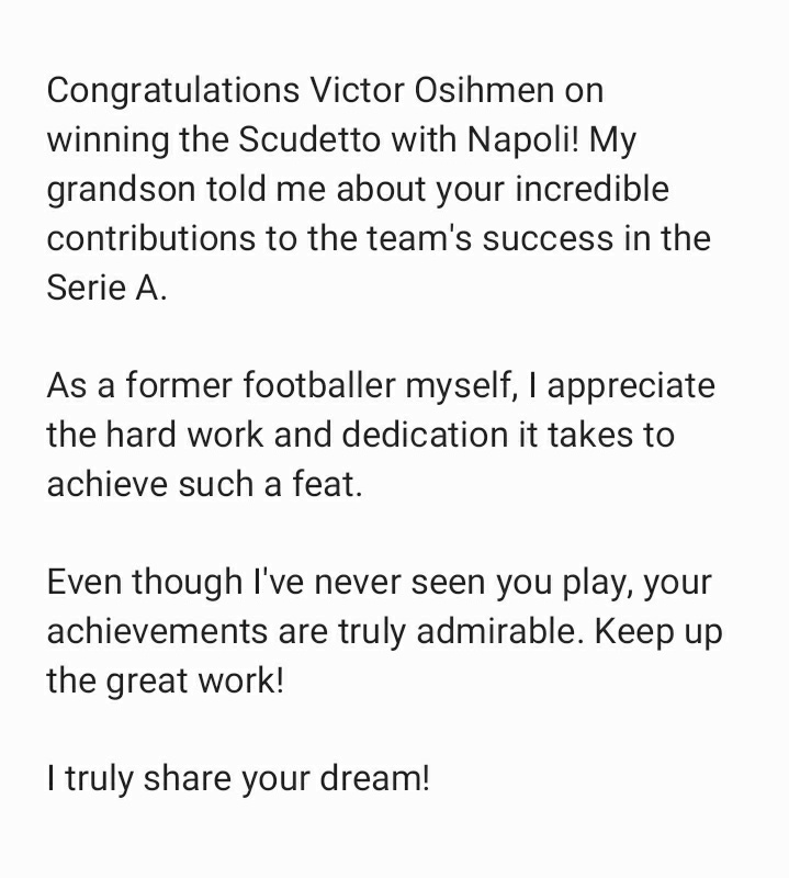 kofi_pare's tweet photo. Congratulations @victorosimhen9! https://t.co/zSeDHpYh3T