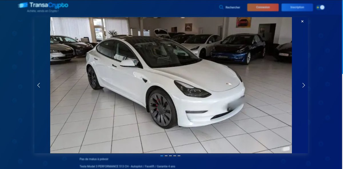 Une Tesla model 3 pour 56 899 #usdt   !👇

Retrouve-la sur Transacrypto :
transacrypto.com/announce/6e0e4…

« Achète, vends en Crypto ! » 🚀 
La marketplace française de petites annonces en crypto.