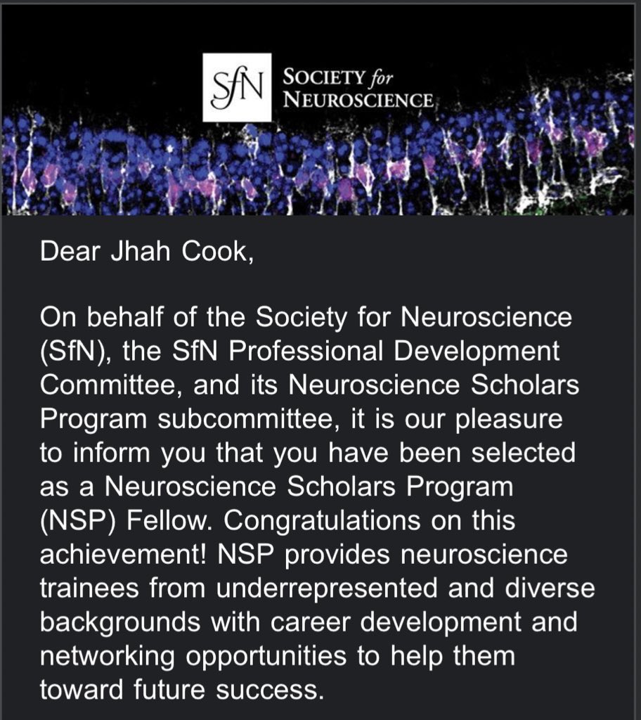 Today I got accepted as a Neuroscience Scholars Program Fellow!!🥳🥹<a href="/SfNtweets/">Society for Neuroscience (SfN)</a>
Proud #neuroscholar Fellow