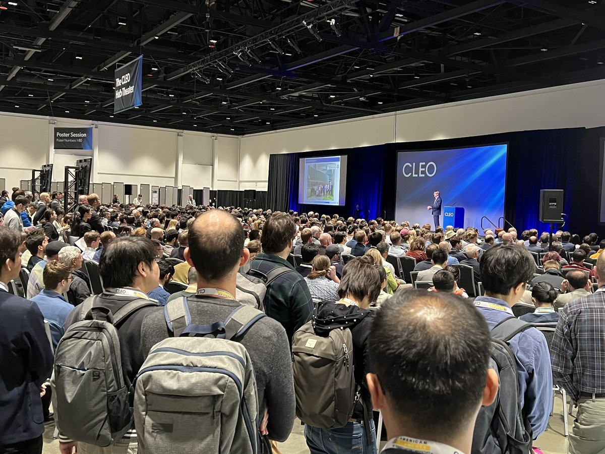 #OPG_OMEx Editor-in-Chief @andrea_alu  speaking to a packed, standing-room-only crowd at the #CLEO23 plenary this morning. @OpticaPubsGroup