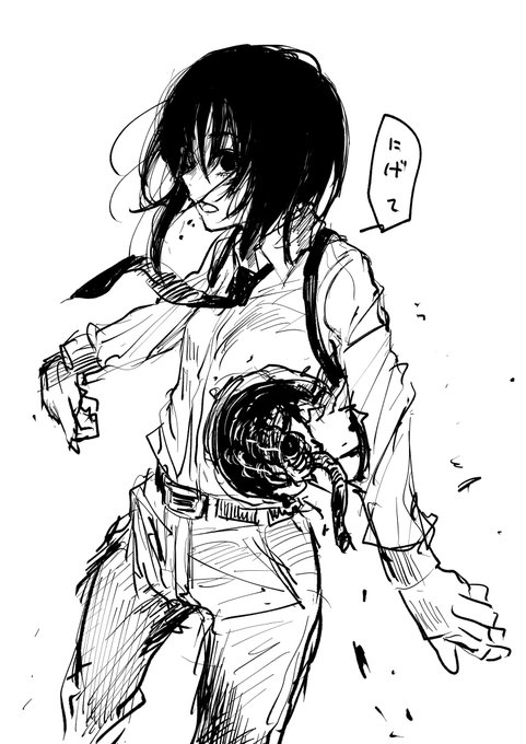 致命傷をくらった次の瞬間、言うことが他人の心配なやつ好き好き絵。 