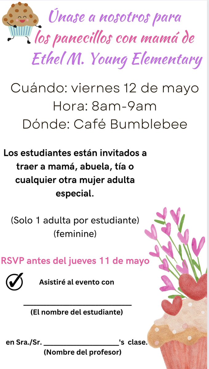 We hope to see you there! 🧁 💐 #MuffinsWithMom