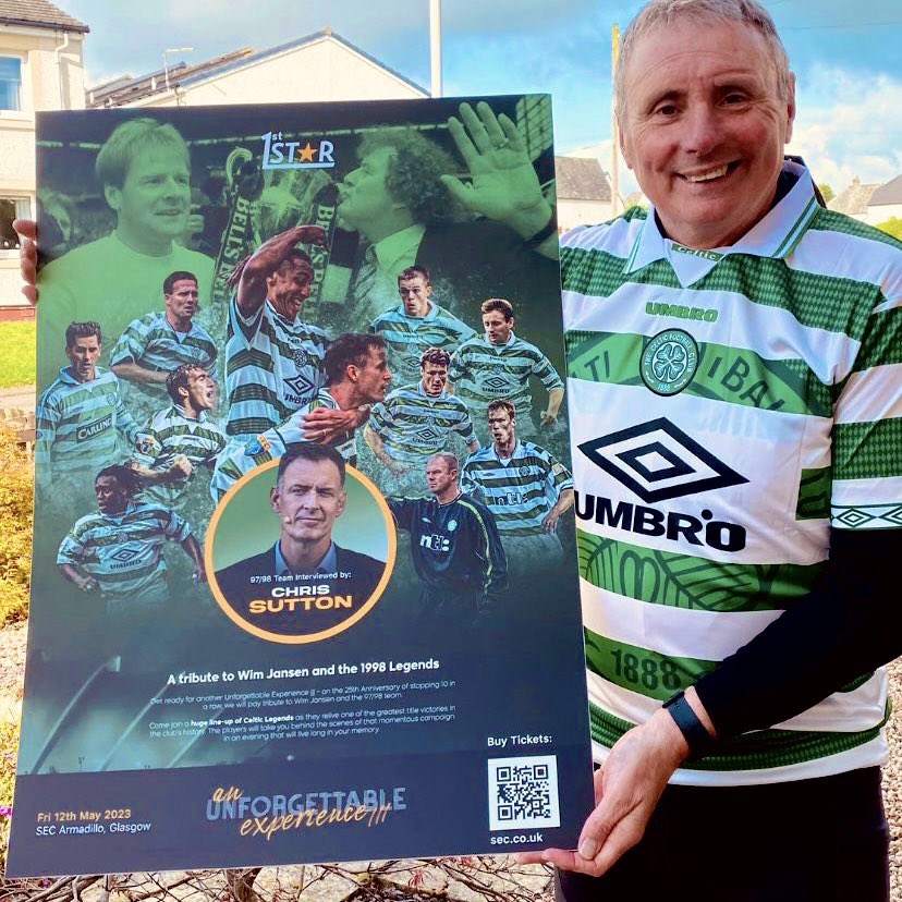 3 Days to go! 🟢⚪️

Celtic Legend Tom Boyd comments ahead of the big event:  “25 years later and it still feels like yesterday and there was a golden sky at the end of the storm.”

🟡 Last remaining tickets available by clicking here: bit.ly/3fZYoHP  ⚪️