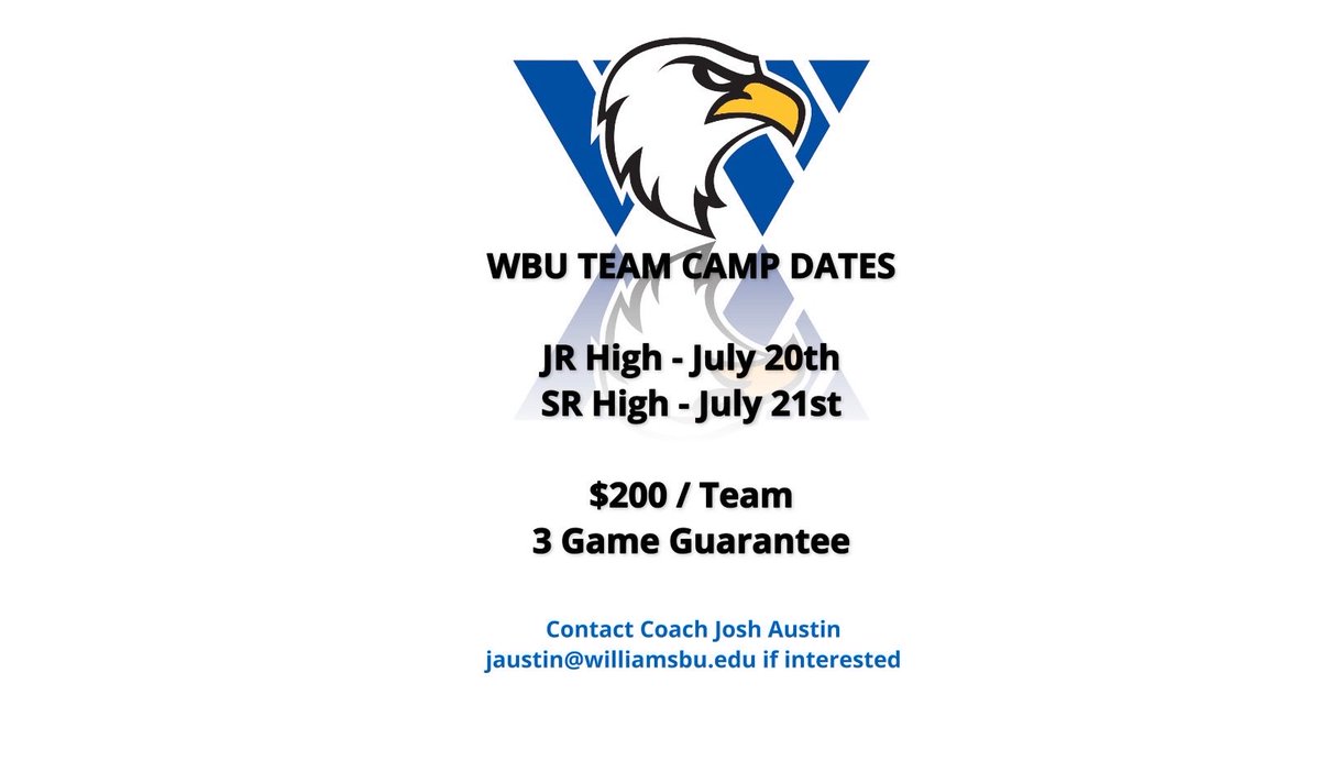 WBU TEAM CAMP DATES!
