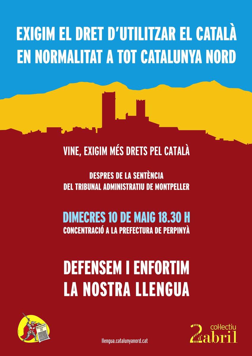 Des del Col·lectiu 2 d'Abril hem invitats tots els batlles i batlleses a participar a la concentració que tindrà lloc aquest dimecres, i a adaptar el seu regament intern per a fer possible que se parli català en normalitat