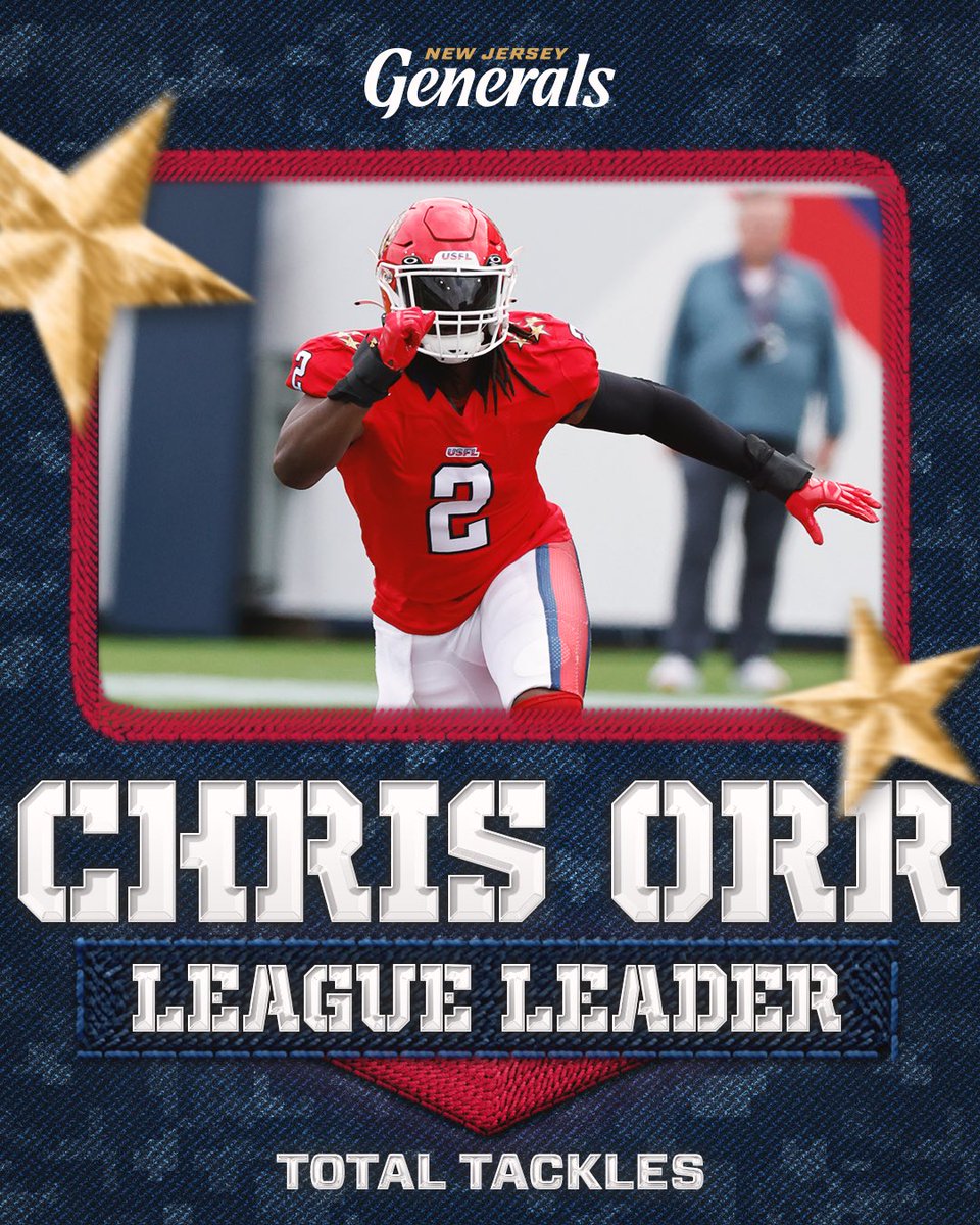 UFLGenerals's tweet photo. After Week 4️⃣, @Chris_Guwap leads the league in total tackles with 41 🙌 https://t.co/tzMbIOHnhW