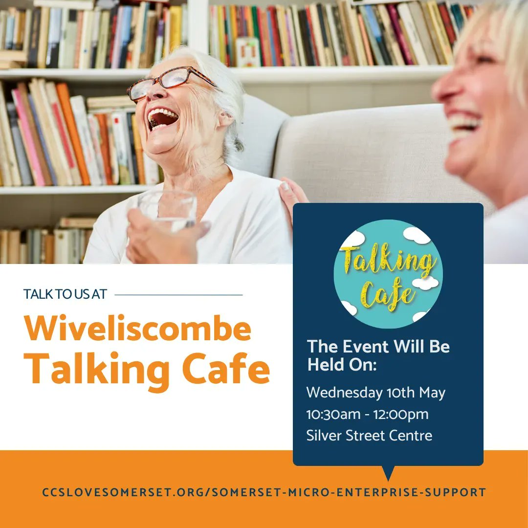 CCSMicroEnt's tweet photo. If you'd like to find out more about being a Micro-Provider or explore other employed options in care within Somerset, drop-in to see us at Wiveliscombe Talking Cafe tomorrow - anytime between 10.30am and noon. https://t.co/tqYHWyfYes