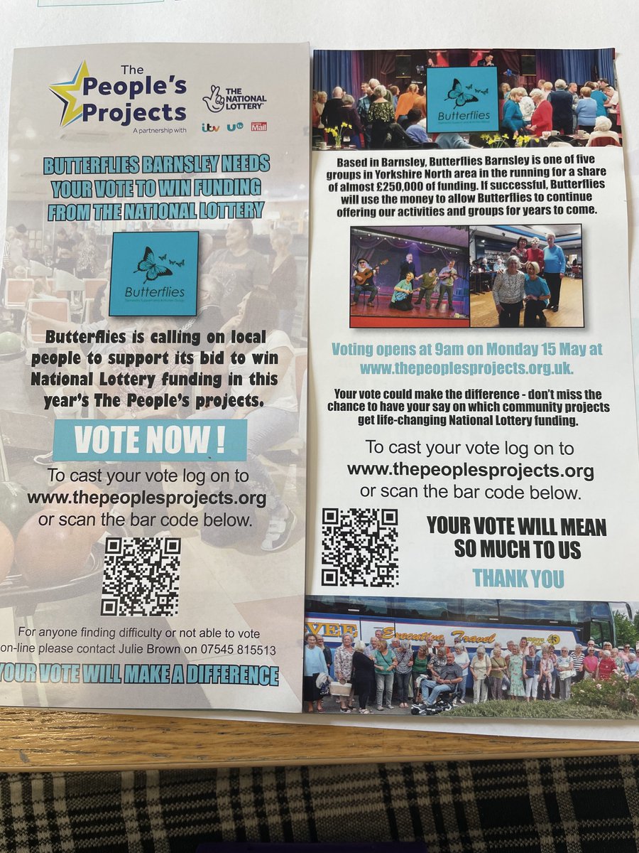 Julie and her amazing team of volunteers need everyone's help next week! Please spare a minute to cast your vote even one could make the difference!  <a href="/ButterfliesBsly/">ButterfliesBarnsley</a>