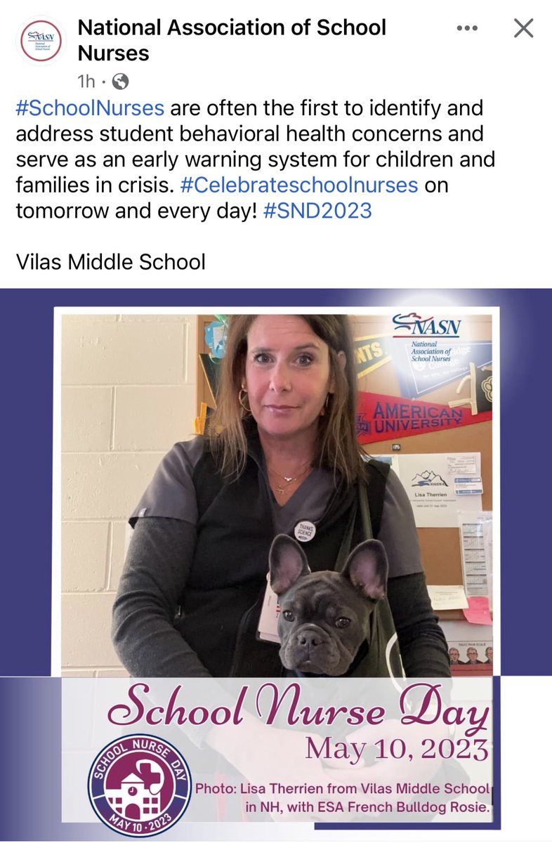 A #NHSchoolNurse was featured on <a href="/schoolnurses/">NASN, Inc.</a> social media today! #SND2023 <a href="/NHSNA1/">NHSNA</a> <a href="/NCSNBoard/">NBCSN Board</a> #esa