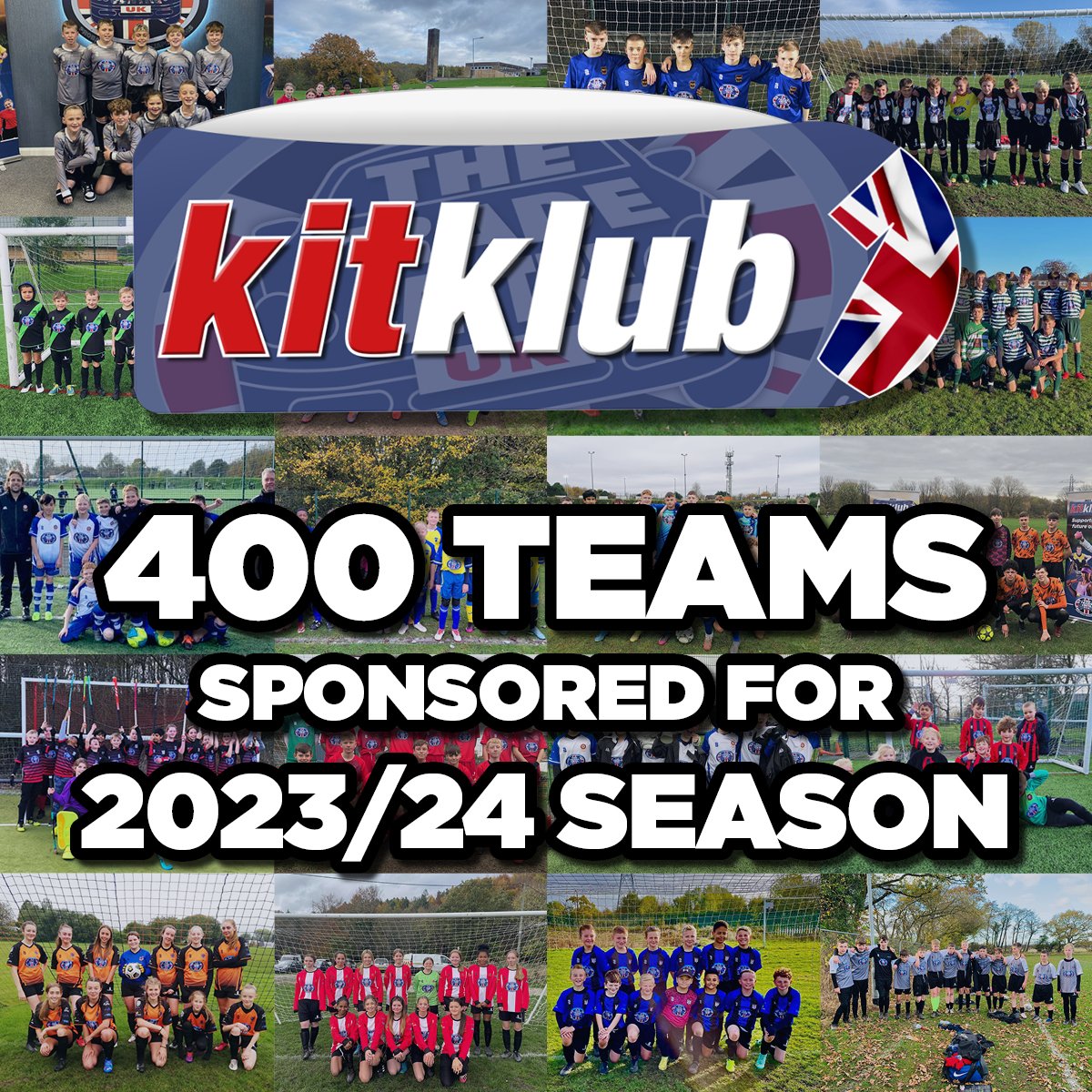 400 not out! KitKlub will be sponsoring 400 grassroots junior teams for the 2023/24 season! We are pleased to help out more than ever, helping local kids and communities play the sport they love!

#kitklub #kitklub2023 #sponsorship #grasrootsports