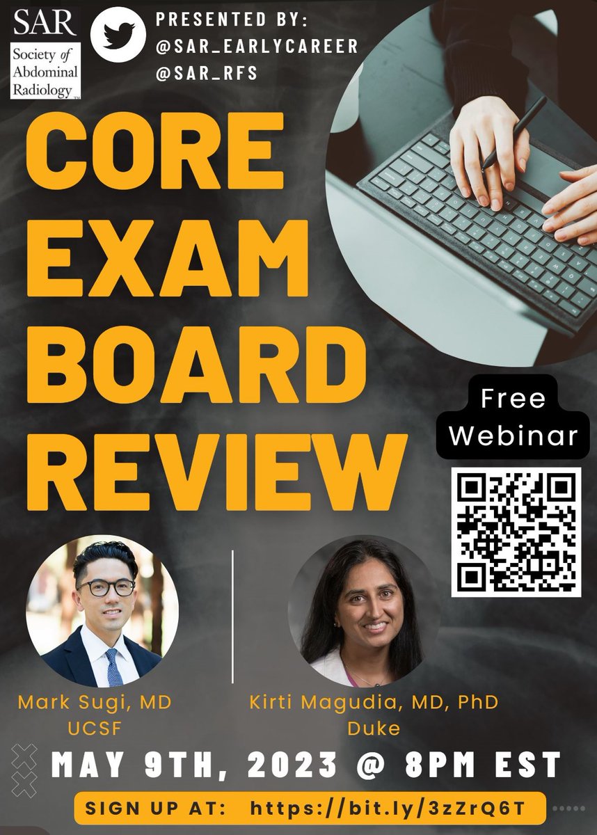 SAR Resident and Fellow Section (@sar_rfs) on Twitter photo ⏰ 💥⏳TODAY is the final opportunity to register for our Board Review Webinar at 8 PM EST💥✨
➡️Take action immediately and book your place to ensure that you can participate.
➡️Free registration at: bit.ly/3zZrQ6T
#RadRes #RadFellow #RadTrainee
<a href="/SAR_EarlyCareer/">SAR Early Career Committee</a> ⏰ 💥⏳TODAY is the final opportunity to register for our Board Review Webinar at 8 PM EST💥✨
➡️Take action immediately and book your place to ensure that you can participate.
➡️Free registration at: bit.ly/3zZrQ6T
#RadRes #RadFellow #RadTrainee
<a href="/SAR_EarlyCareer/">SAR Early Career Committee</a>