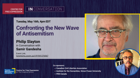 CFE_TMU's tweet photo. Join us May 16th at 4pm EDT on zoom to hear from @PhilipSlayton &amp; @SamirGandesha on Confronting the New Wave of #Antisemitism! Learn how to create a more inclusive and tolerant world. #TorontoMUEvents @cancivlib @PENCanada @SFUInstituteHum @thecreativeschl https://t.co/hpPJzEMQBy https://t.co/70WUULGYut