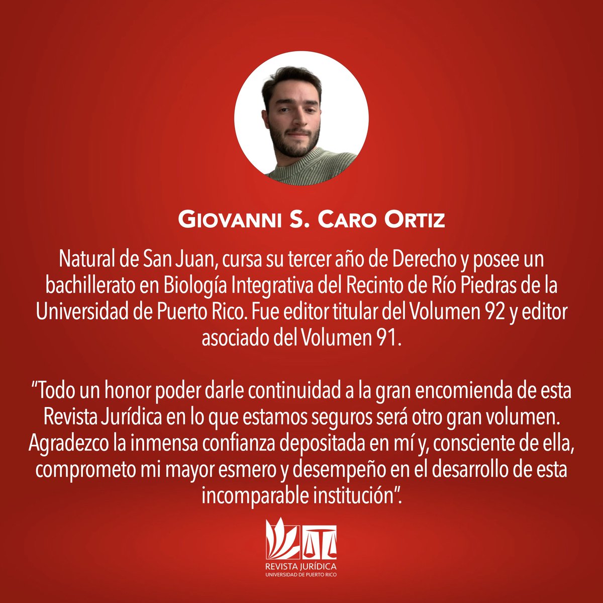 revjurupr's tweet photo. La Junta Editora del #Volumen92 se complace y enorgullece en presentar a la Junta Editora del #Volumen93. Esta nueva junta estará dirigiendo la Revista Jurídica de la Escuela de Derecho de la Universidad de Puerto Rico durante el término 2022-2023.
1/2 https://t.co/wxaoG8KWpq