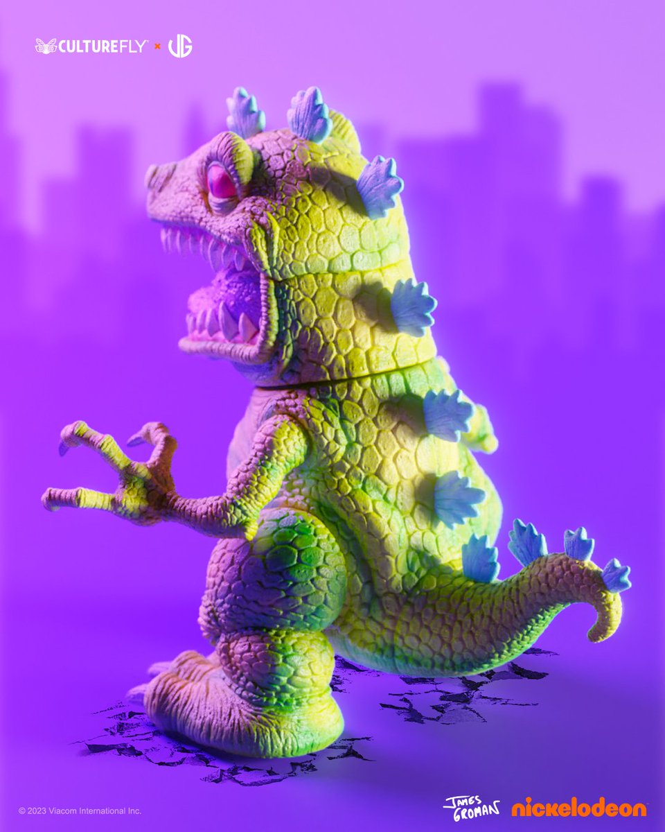 shopculturefly's tweet photo. Here is your FIRST full look at the exclusive Reptar figurine by the amazing James Groman as part of our Artist Series! We cannot wait for you to sink your claws into it.

There will be a VERY limited number of figures produced! Sign up for updates: https://t.co/2aVIXYALc0 https://t.co/BXBvCEW9x0