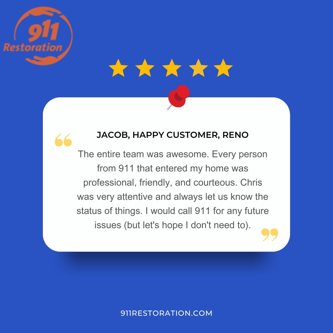 911Restoration's tweet photo. "#TestimonialTuesday
At 911 Restoration, we pride ourselves on communication, professionalism, friendliness, and courtesy and it shows!  #911restoration #happycustomer #fivestarreview https://t.co/awmn7u50jV