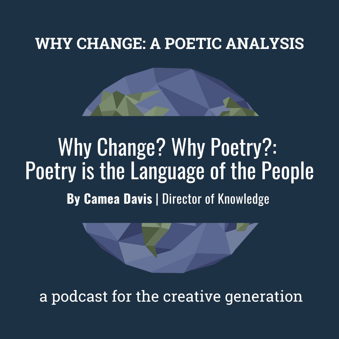 Campaign4GenC's tweet photo. Introducing a new series, Dr. Camea Davis shares her use of critical poetic inquiry approach to analyze responses from guests on the Why Change? podcast: https://t.co/ctYPc1oNTL

#whychange #creativegeneration #poeticinquiry https://t.co/uKuPlGQICC