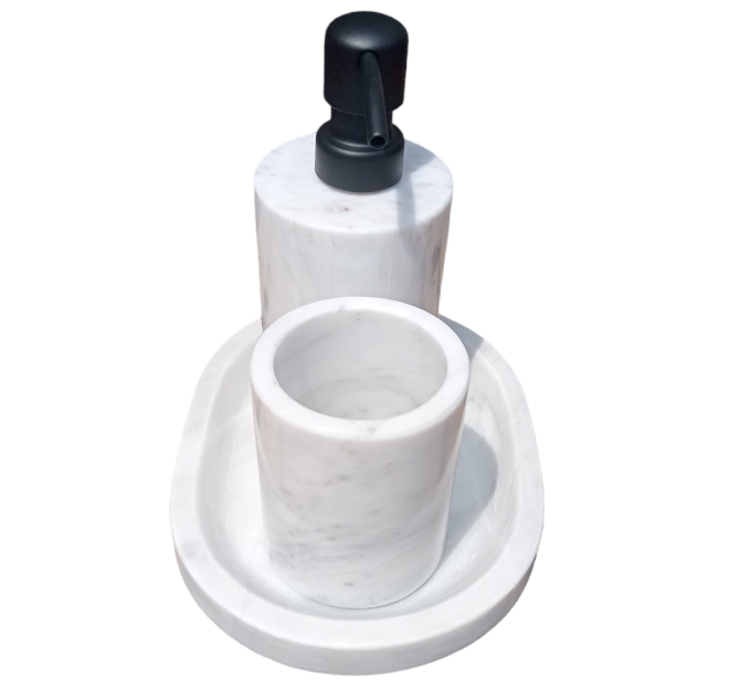StoneGallery_'s tweet photo. ¿Quieres un baño elegante y sofisticado?  Con nuestro set de baño de mármol blanco, puedes agregar un toque de lujo a tu baño. El set incluye dispensador de jabón, portacepillos y Charola, todo hecho a mano con mármol de alta calidad. #baño #decoración #mármolblanco https://t.co/qqTS0LfKbE