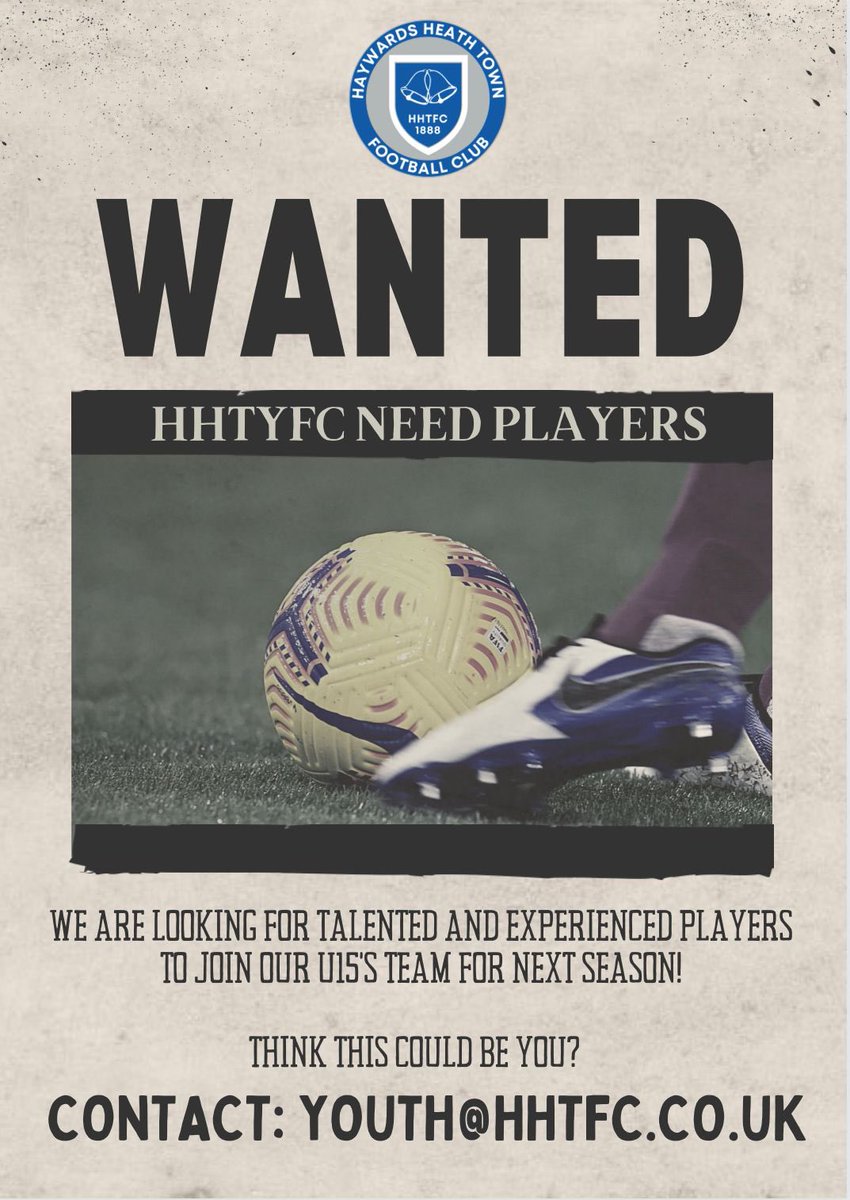 hhyouthfc's tweet photo. Get in touch to join us for a trial match 
#onetownoneteam 💙⚽️
#trials https://t.co/EQTeDXOgHG