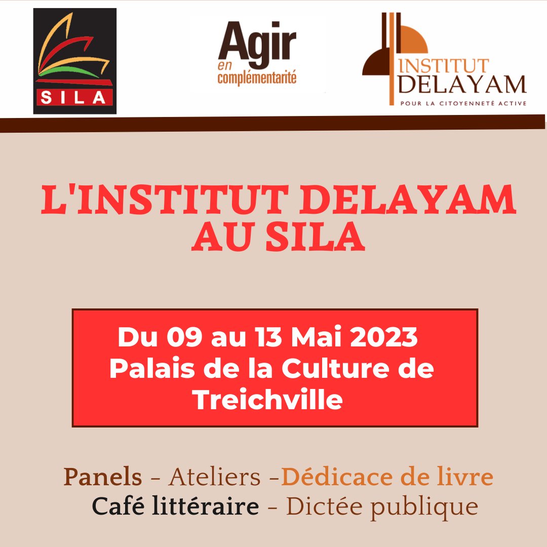 IDelayam's tweet photo. @IDelayam heureux de vous informer qu'en tant qu'organisation engagée pour la promotion et la préservation du Savoir, elle est partenaire à la 13e édition du Salon International du Livre d'Abidjan.
Restez connectés du 09 au 13 mai pour suivre notre actualité au SILA.

#AMKP #SILA https://t.co/XCAdZEZiEO