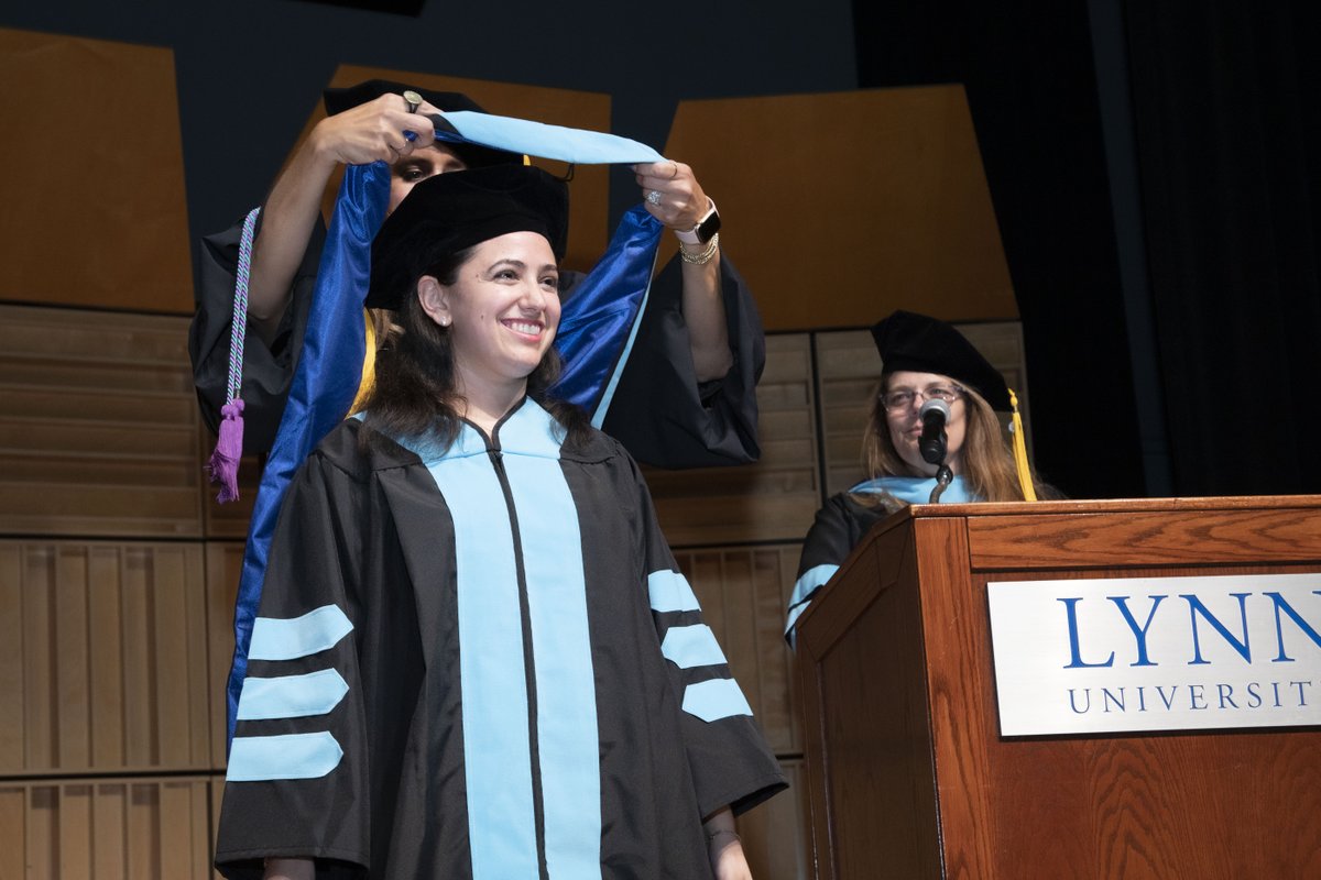 LynnUniversity's tweet photo. Our doctoral hooding ceremony represents a tremendous milestone for our graduate students. We are thankful to our professors for their investment in education and our students' relentless dedication to excel ... We cannot wait to see their incredible achievements. #LynnGrad https://t.co/a7aTOpEsaa