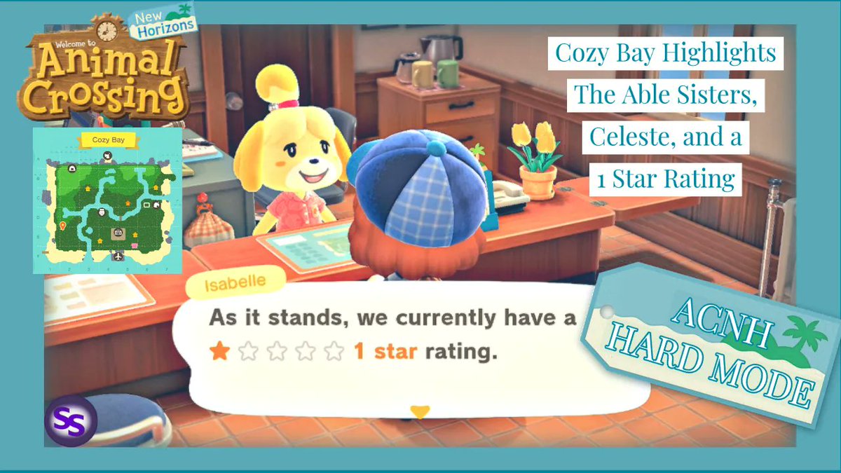 SenileSimmer's tweet photo. ACNH Hard Mode ~ Cozy Bay ~ The Able Sisters, Celeste, and a 1 Star Rating
https://t.co/5oYCoHMhvG
We bought turnips and a painting, met Celeste, completed the ankylosaurus, set a plot for the tailors, got our first island rating, and upgraded our house! #acnhhardmode https://t.co/8vMDPHSyq8