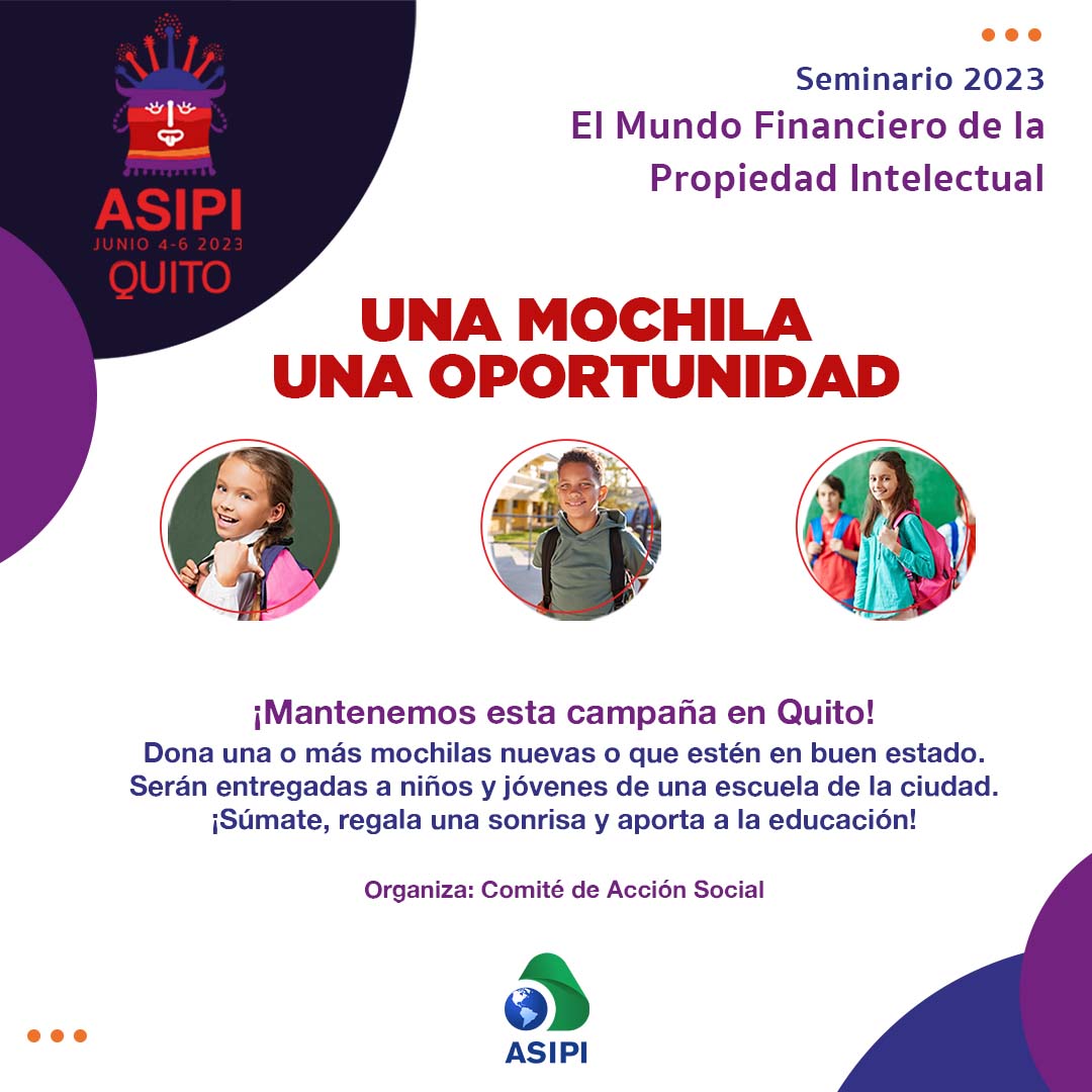 🎒
¡Una #mochila, una #oportunidad!
Al asistir a nuestro evento en #Quito recuerda llevar una o más mochilas para donar.
Podrás entregarlas en la secretaria del evento. 

¡Súmate, regala una sonrisa y aporta a la educación!

Organiza: Comité de Acción Social
.
.
.
#asipi