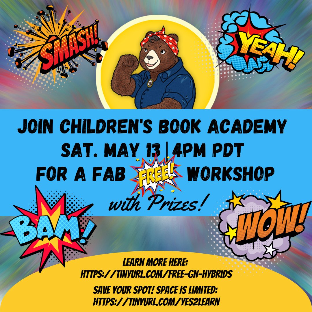 Hey there, all you graphic novel enthusiasts! We're thrilled to invite you to our FREE workshop 3 Keys to Making Graphic Novels and Hybrids THIS SATURDAY 4 PM PDT. Its FREE and so are the prizes we're giving out! Sign up now at tinyurl.com/FREE-GN-Hybrids because spots are limited!