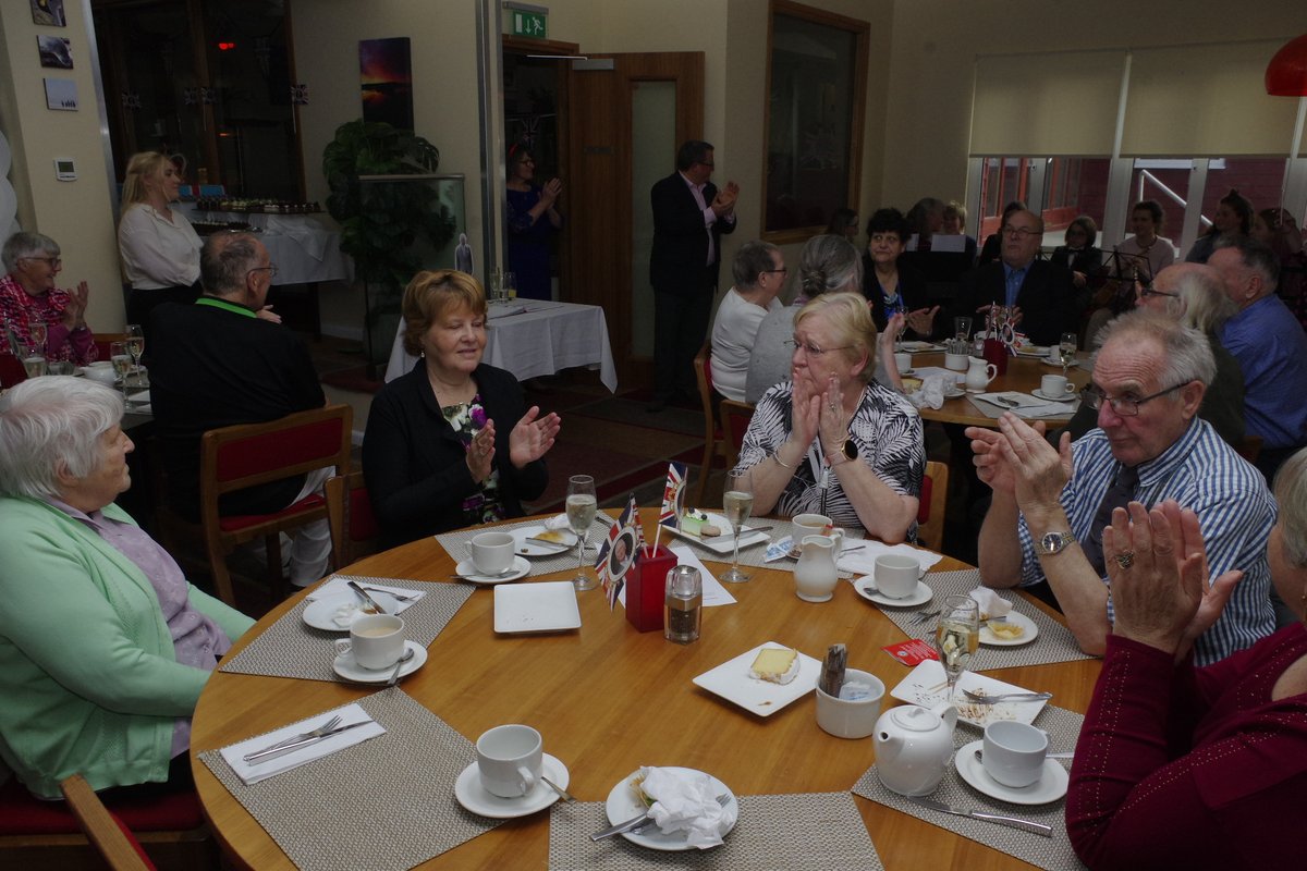 FIMuseum's tweet photo. What a weekend! The #FIMNT organised various events here in the #Falklands over the #CoronationWeekend
Our first was afternoon tea for members of the community who remember the Queen's Coronation in 1953. Thank you to the Malvina House Hotel for hosting. #Coronation https://t.co/TPCYfYVV1B
