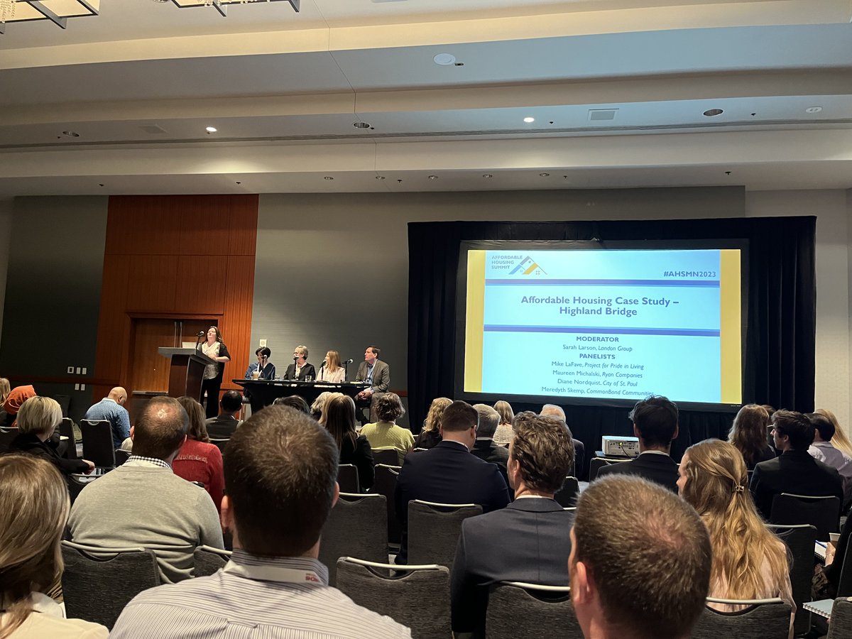 housing_mn's tweet photo. The #AHSMN2023 attendees got an inside look at The Highland Bridge project - which has affordable housing, senior housing, medical offices and retail spaces - now open - with plans for more to come. Thanks to @Commonbondcomm, @ryancompanies, @PPLTwinCities &amp; @cityofsaintpaul! https://t.co/3EhBPejkw1