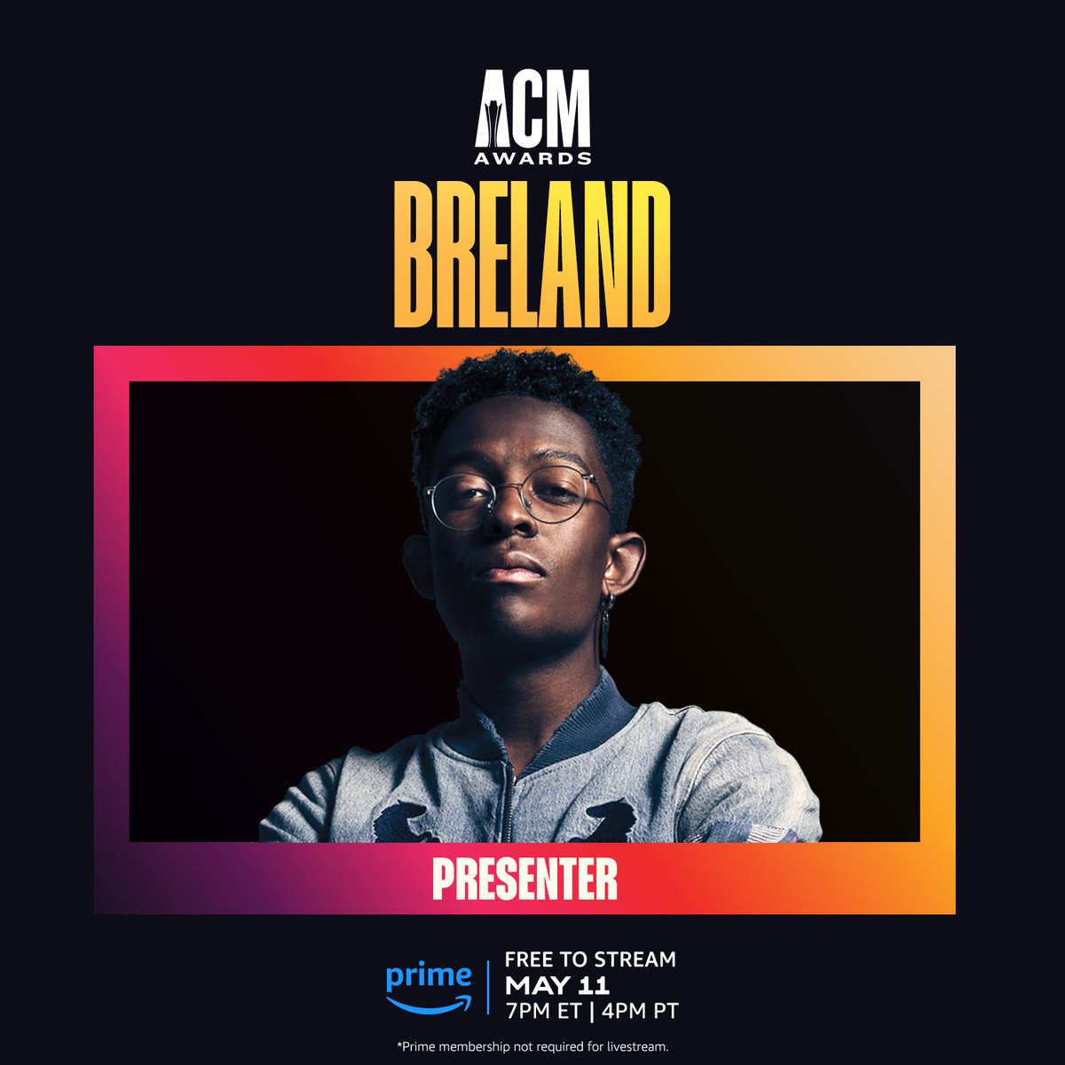 Can't wait to present at this year's <a href="/ACMawards/">ACM Awards</a>! FREE to stream LIVE this THURSDAY at 7pm ET / 4pm PT on <a href="/PrimeVideo/">Prime Video</a> amazon.com/ACMawards #ACMawards