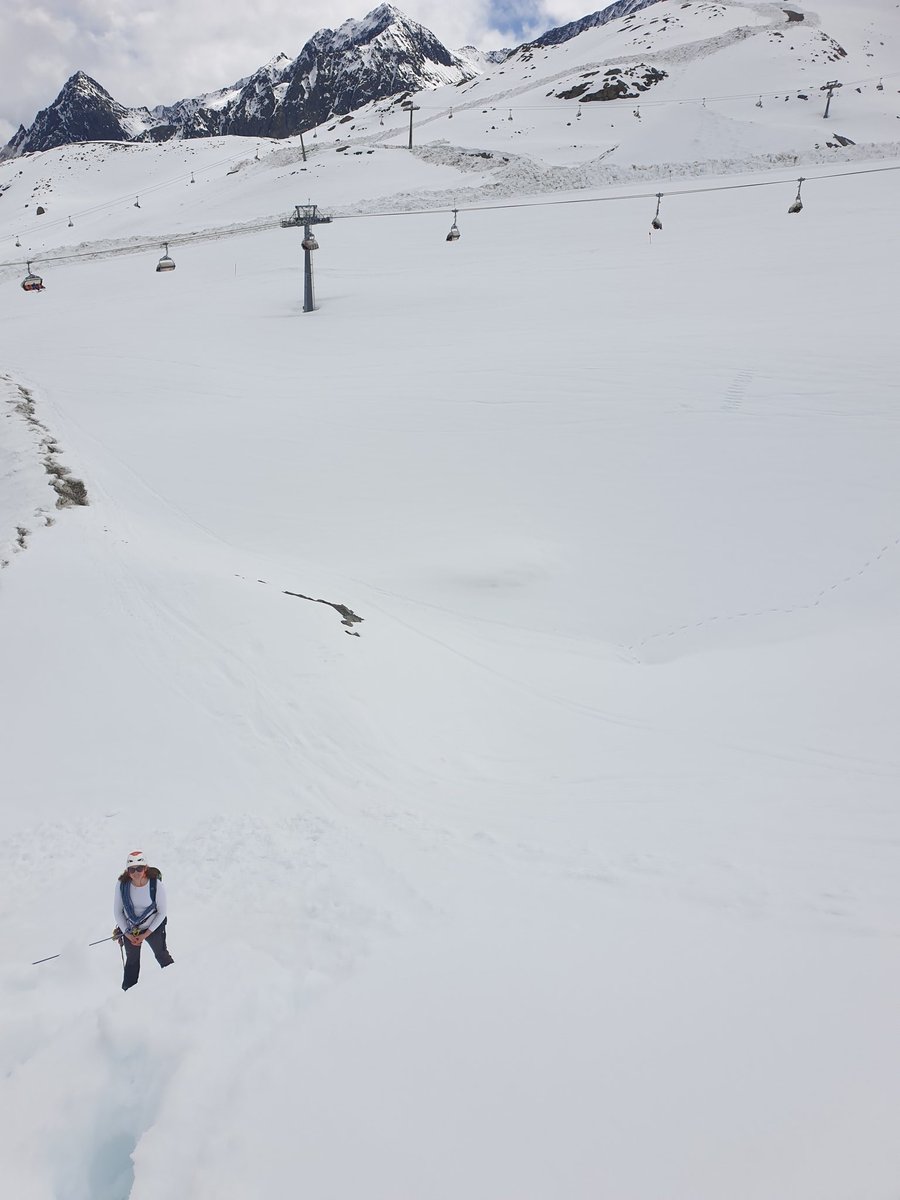 On a crevasse rescue course: #ERCUnicorn team getting reading for this summers #HEFEX2 campaign on Hintereisferner glacier in Austria, studying stratified #turbulence over glaciers. #EUfunded