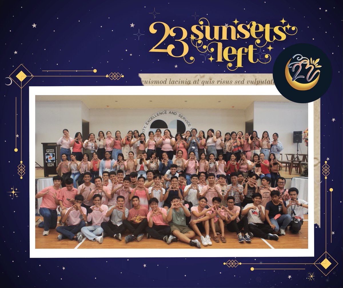 SRC2K23's tweet photo. [D-23]

Twenty-three sunsets left for Batch '23. Let the countdown begin!🌅

#DALAISAYA
#SRCBenteTres #GRADUA23 https://t.co/lrPdD92kV4