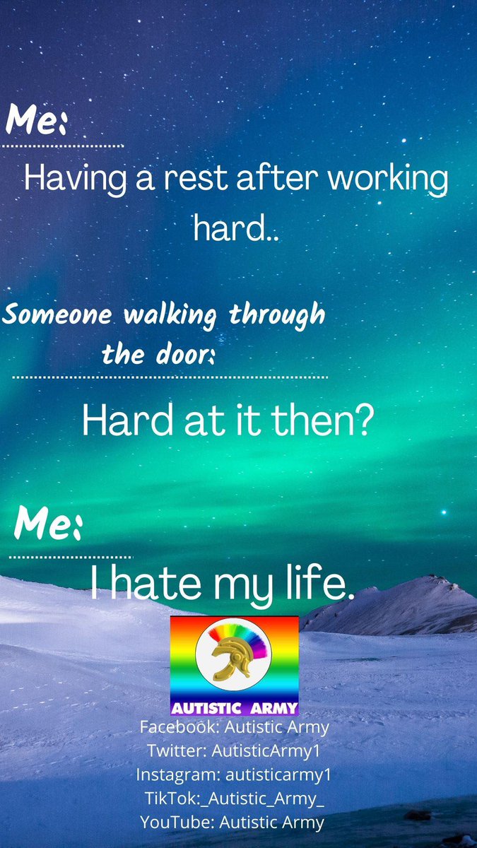 AutisticArmy1's tweet photo. #autism #actuallyautistic #autisticarmy #autismacceptance #autismawareness #neurodivergent #mentalhealth #supporteachother https://t.co/J819gWANH3