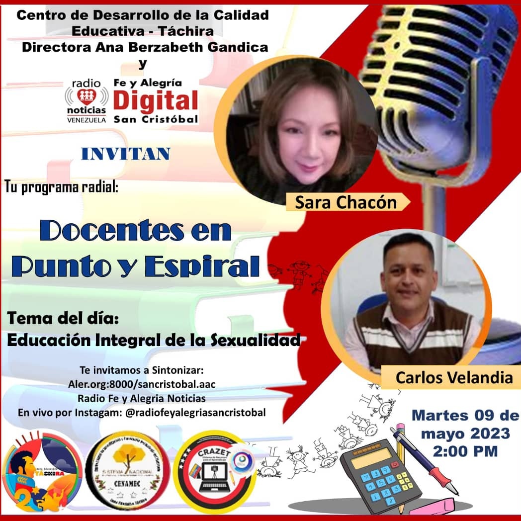 #9May Jefa de  ZET <a href="/Berzabethg1/">Berzabethgandicaoficial</a> nos invita sintonizar el Programa Radial Docentes en Punto y Espiral #MaduroMásPueblo <a href="/NicolasMaduro/">Nicolás Maduro</a> <a href="/_LaAvanzadora/">Yelitze Santaella</a> @mippcivzla  @mppeducacion <a href="/FreddyBernal/">Freddy Bernal</a> @karemdebernal <a href="/delcyrodriguezv/">Delcy Rodríguez</a> <a href="/dcabellor/">Diosdado Cabello R</a>