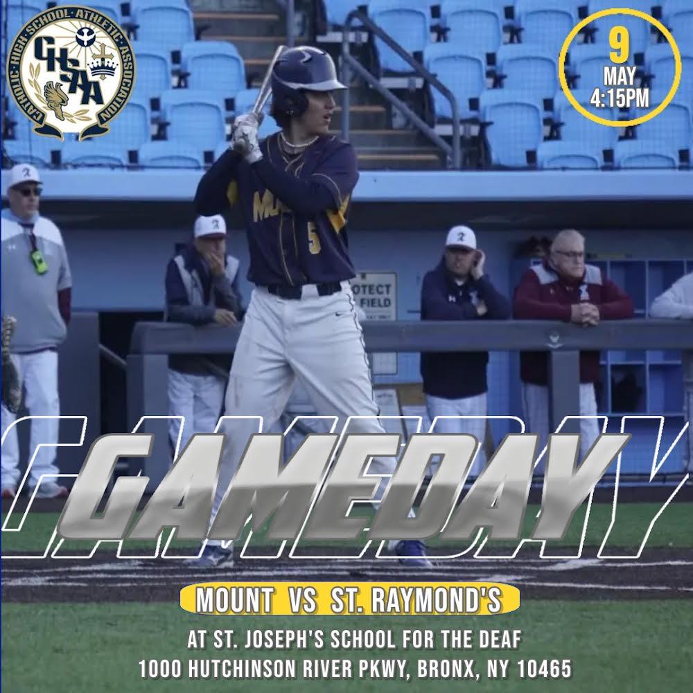 mountbaseball's tweet image. The Mount continues its run to the playoffs when it heads to Ravens Field on the Campus of St. Joe's School for the Deaf.  First pitch against St. Rays is 4:15.  JV hosts the Ravens at Mount