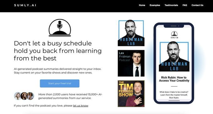 johnathonzamora's tweet photo. 3. @SumlyAI 

Sumly is an AI-based platform that provides concise and accurate summaries of various podcasts.

Through this, you can save countless hours and stay informed on your favorite shows.

https://t.co/tBrwRVEccq https://t.co/QlM6xl1K0Z