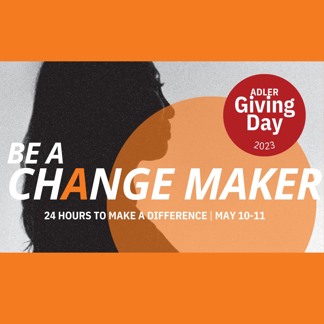 AdlerUniversity's tweet photo. Tomorrow marks our first-ever Giving Day, and we need your support to shape the future of our #changemakers and visionaries. Gifts of all sizes collectively make a difference, and your participation will directly impact our students and the communities they serve. https://t.co/CRbzdCqeir