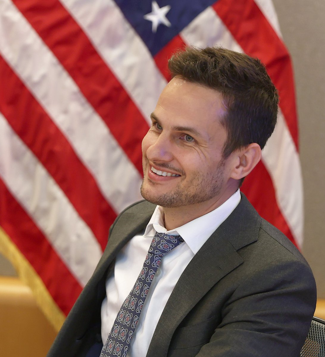 USAmbHRC's tweet photo. Congratulations to Jesse Lynch, who today received a prestigious @StateDept #DataforDiplomacy individual award. I am incredibly proud of his extraordinary work to develop a data-driven platform that has facilitated HRC engagement & informed the White House & our efforts to advance #humanrights globally. 
We are so lucky to have you on our team, Jesse!
