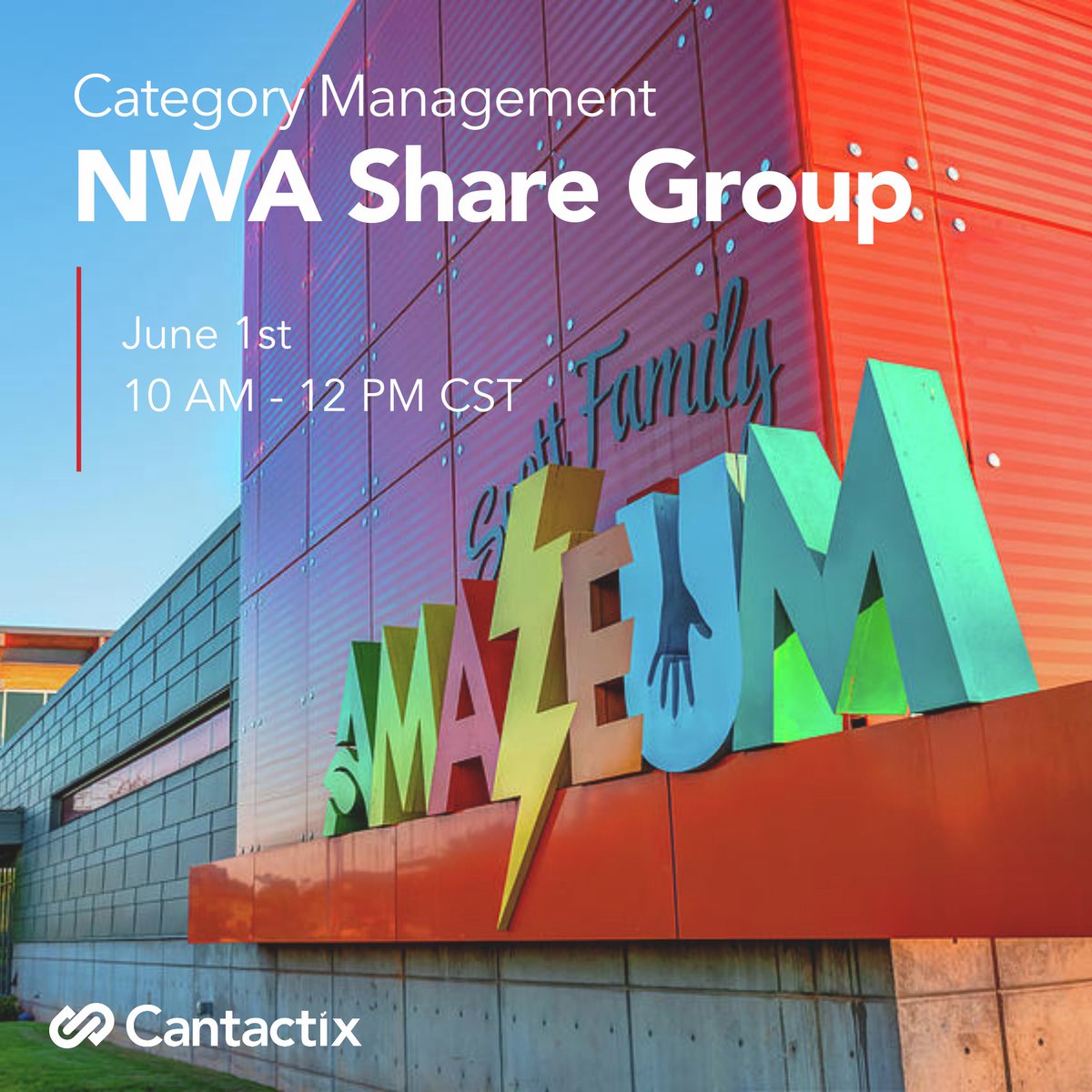 cantactix's tweet image. Join us on June 1st at 10am for our quarterly Northwest Arkansas Share Group at the Amazeum in Bentonville! Sign up here: bit.ly/3VQgPza 

#NWA #walmartsupplier #catman